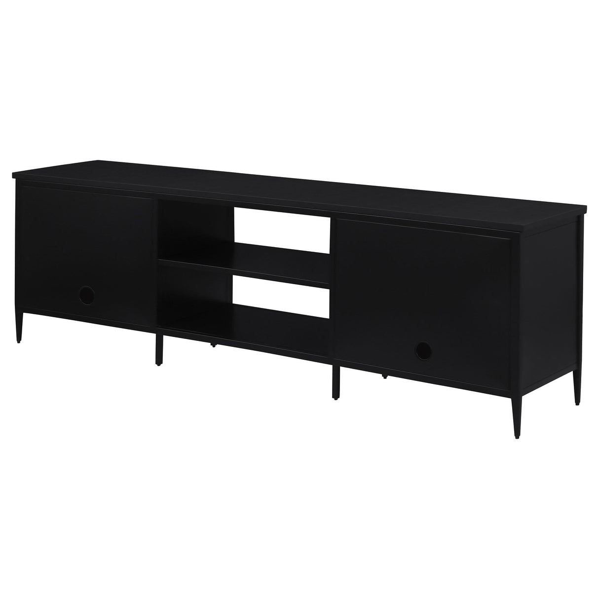 Amherst Black 2-Door Metal TV Stand Media Console by Coaster at Eve Furniture