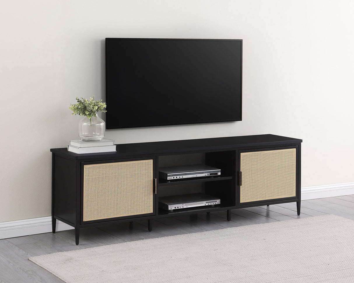 Amherst Black 2-Door Metal TV Stand Media Console by Coaster at Eve Furniture