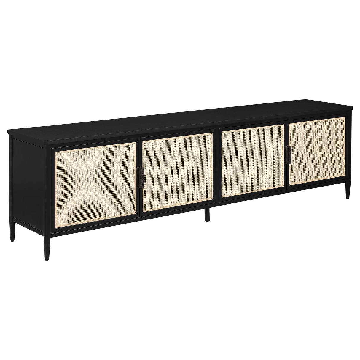 Amherst Black 4-Door Metal TV Stand Media Console by Coaster at Eve Furniture