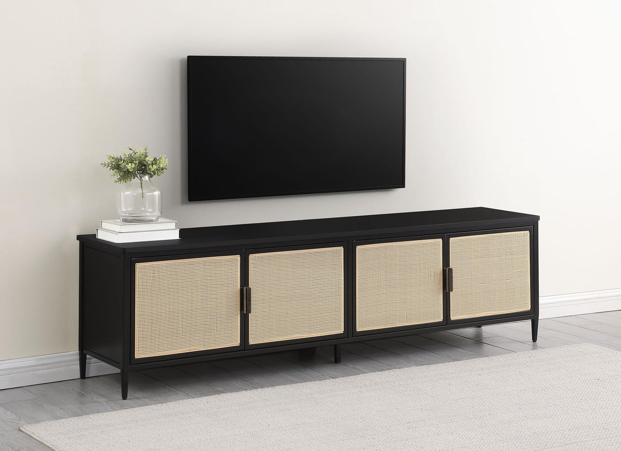 Amherst Black 4-Door Metal TV Stand Media Console by Coaster at Eve Furniture