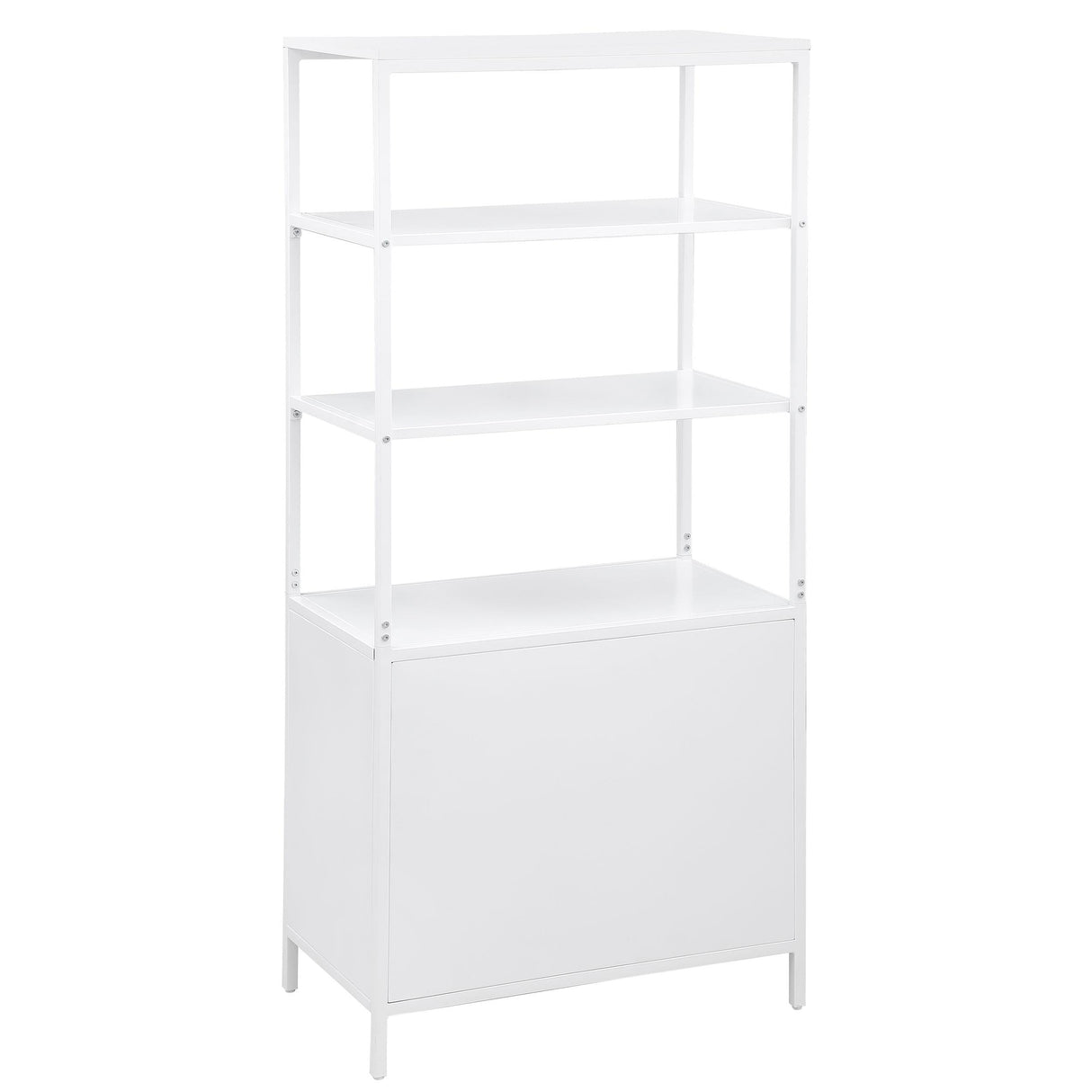 Amherst White 3-Shelf Radio Weave Cane Metal Accent Cabinet by Coaster at Eve Furniture