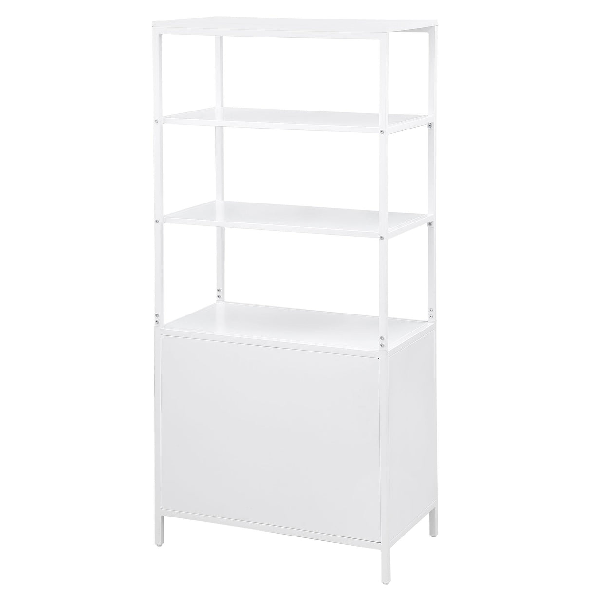 Amherst White 3-Shelf Radio Weave Cane Metal Accent Cabinet by Coaster at Eve Furniture
