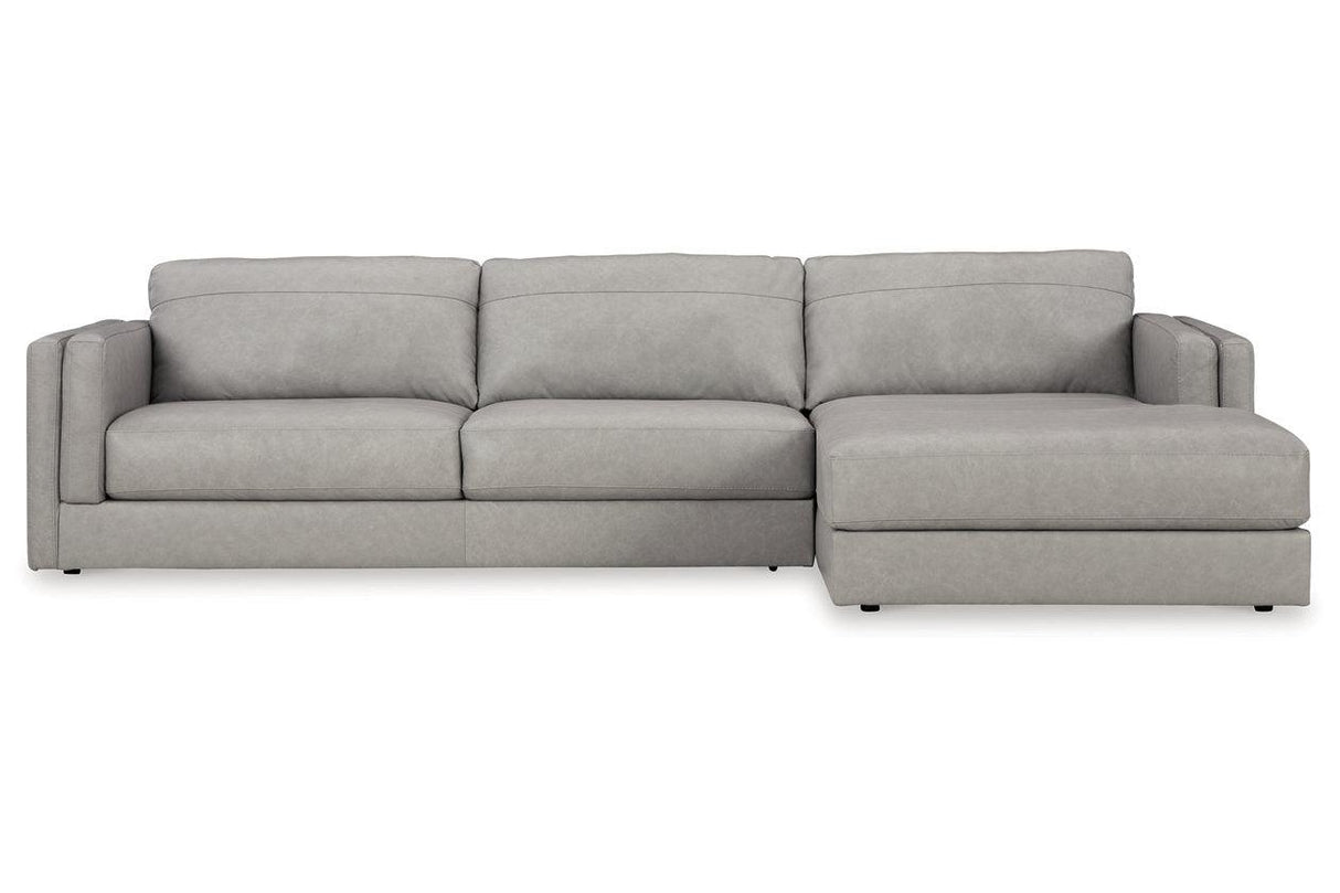 Amiata Glacier 2-Piece Sectional with Chaise by Ashley at Eve Furniture