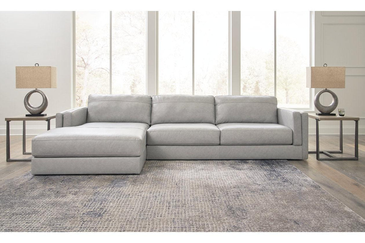 Amiata Glacier 2-Piece Sectional with Chaise by Ashley at Eve Furniture