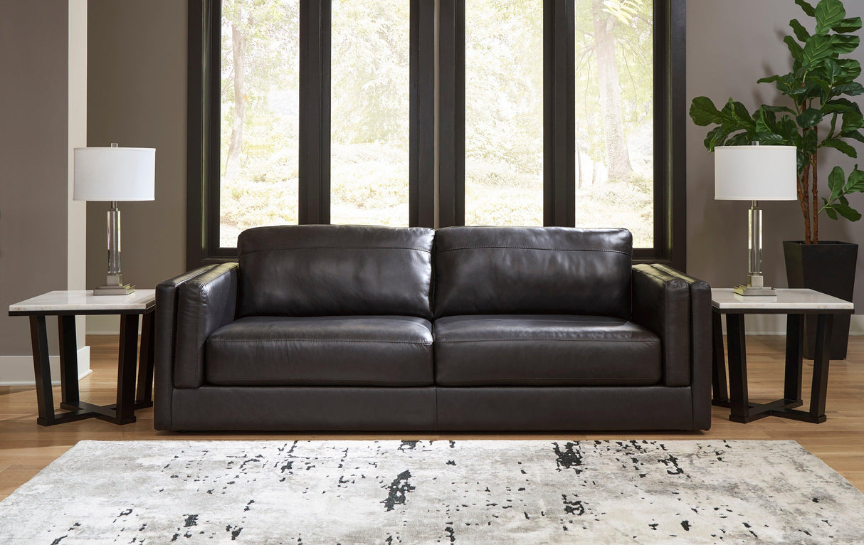 Amiata Onyx Leather Living Room Set by Ashley at Eve Furniture