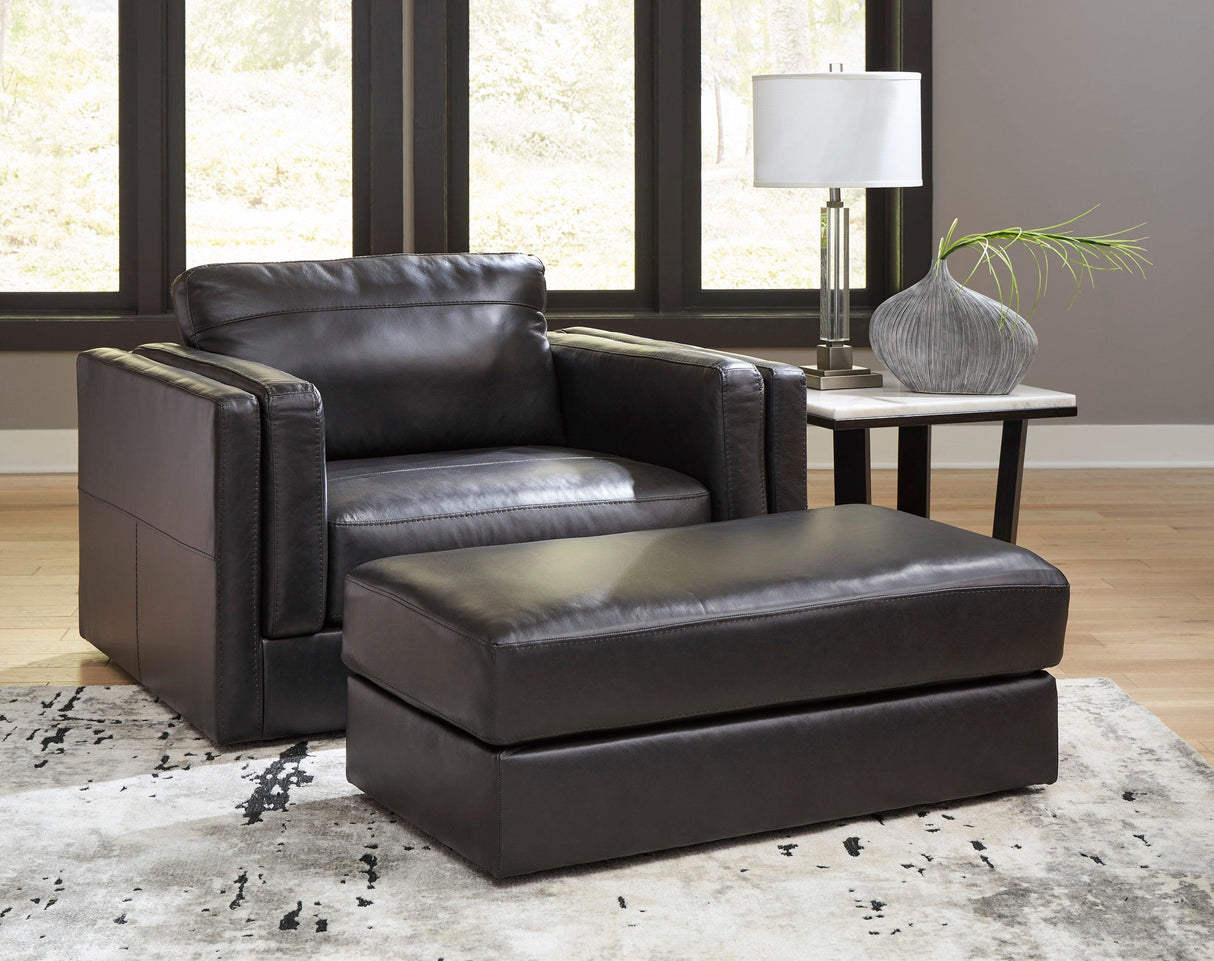 Amiata Onyx Leather Living Room Set by Ashley at Eve Furniture