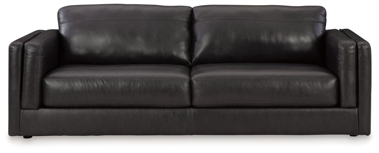 Amiata Onyx Leather Sofa by Ashley at Eve Furniture