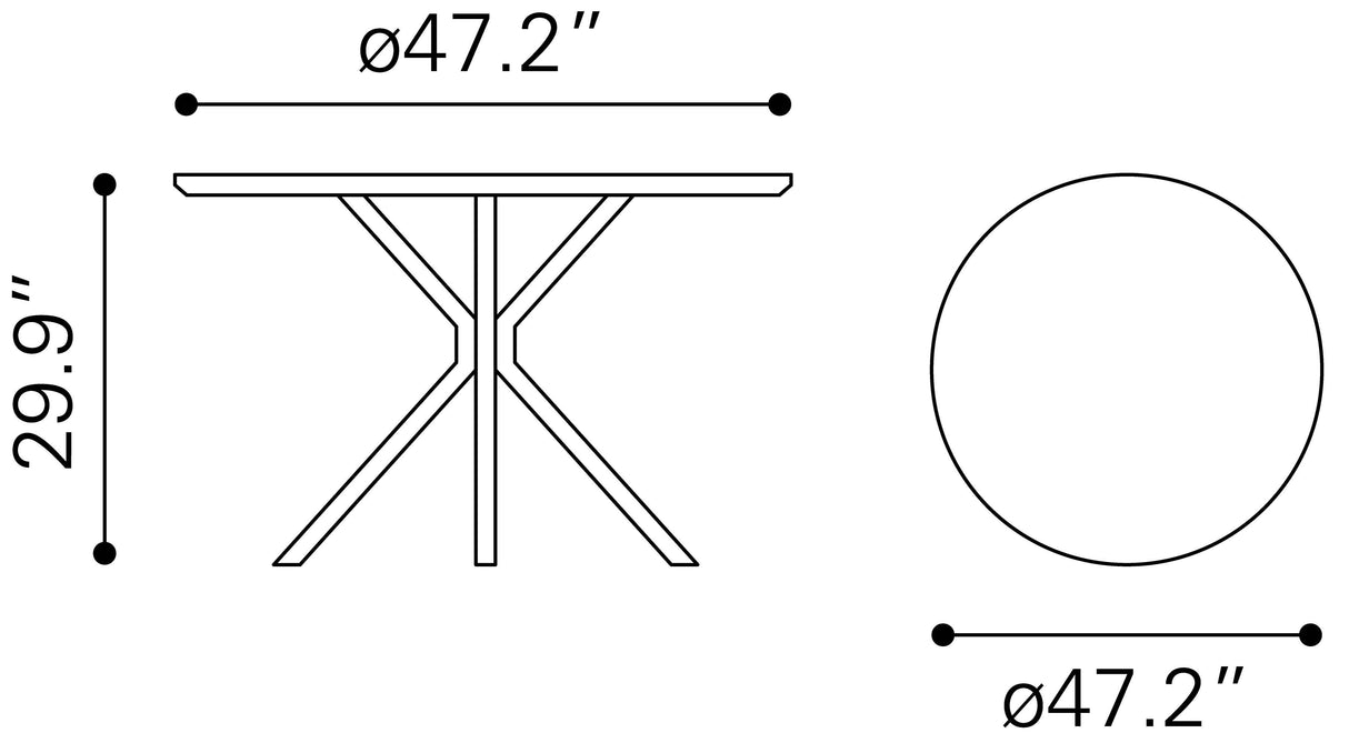 Amiens Dining Table White by Zuomod at Eve Furniture