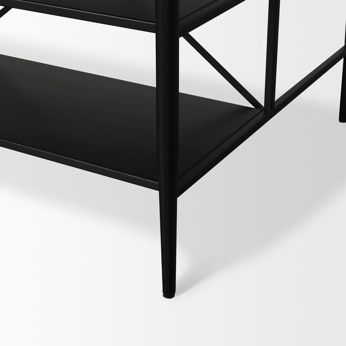 Amika White Marble Top Black Metal Base Kitchen Island by Mercana at Eve Furniture
