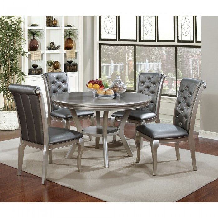 Amina Champagne 5-Piece Dining Room Set by Furniture of America at Eve Furniture