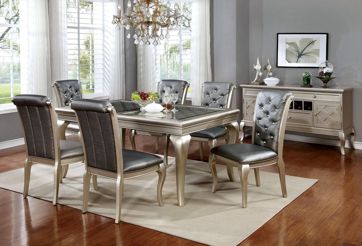 Amina Champagne 66" Dining Table by Furniture of America at Eve Furniture