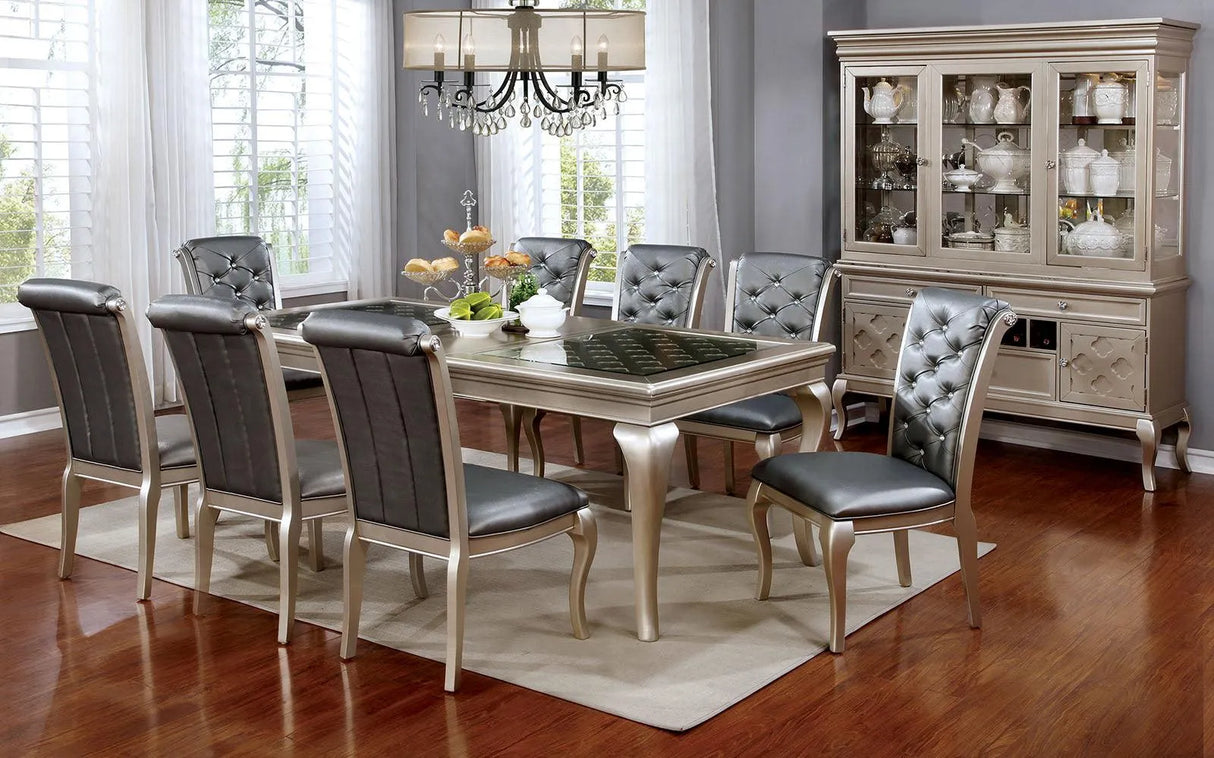 Amina Champagne Dining Table Only by Furniture of America at Eve Furniture