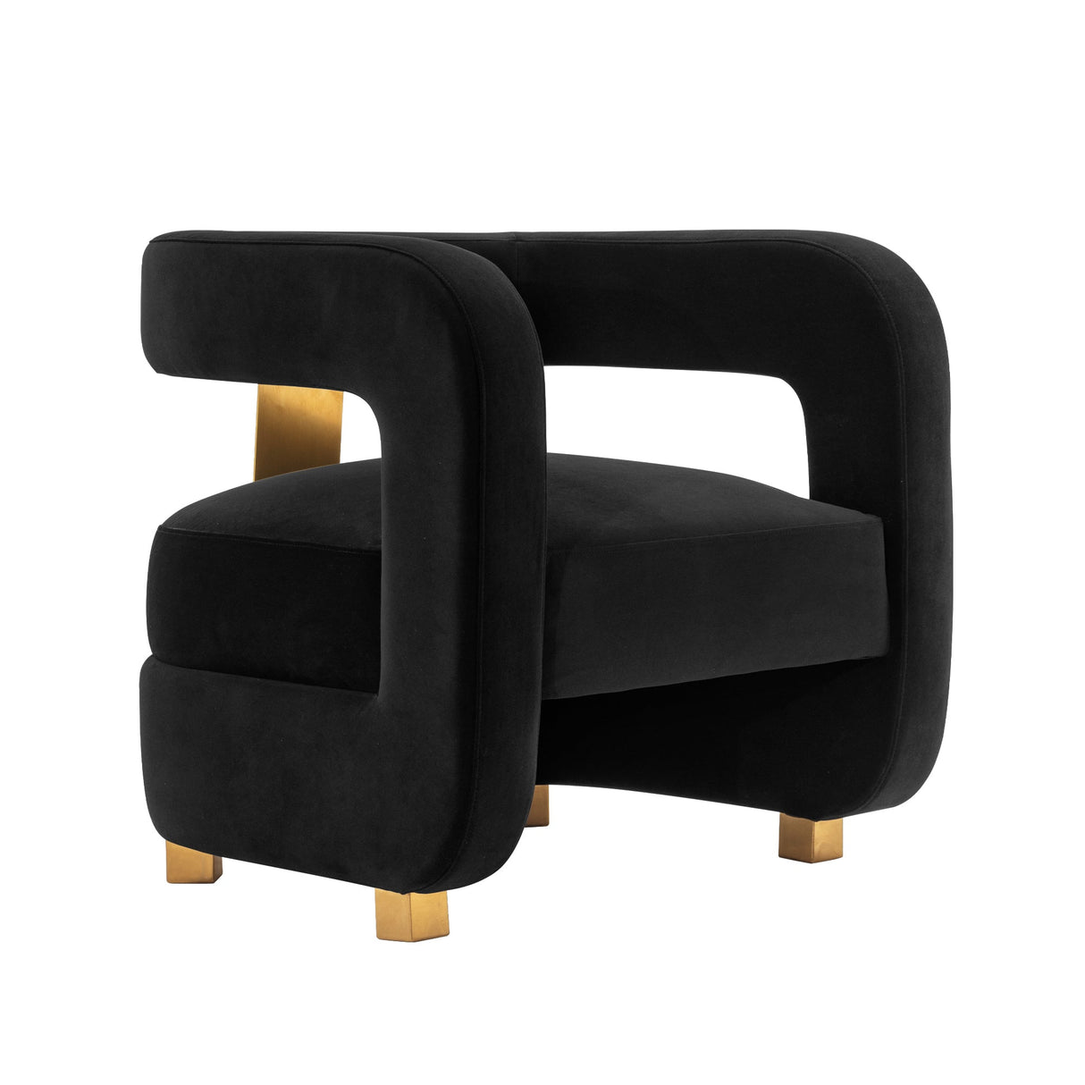 Amirah Accent Chair in Black by Manhattan Comfort at Eve Furniture