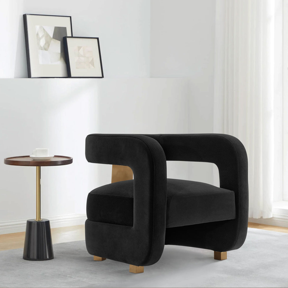 Amirah Accent Chair in Black by Manhattan Comfort at Eve Furniture