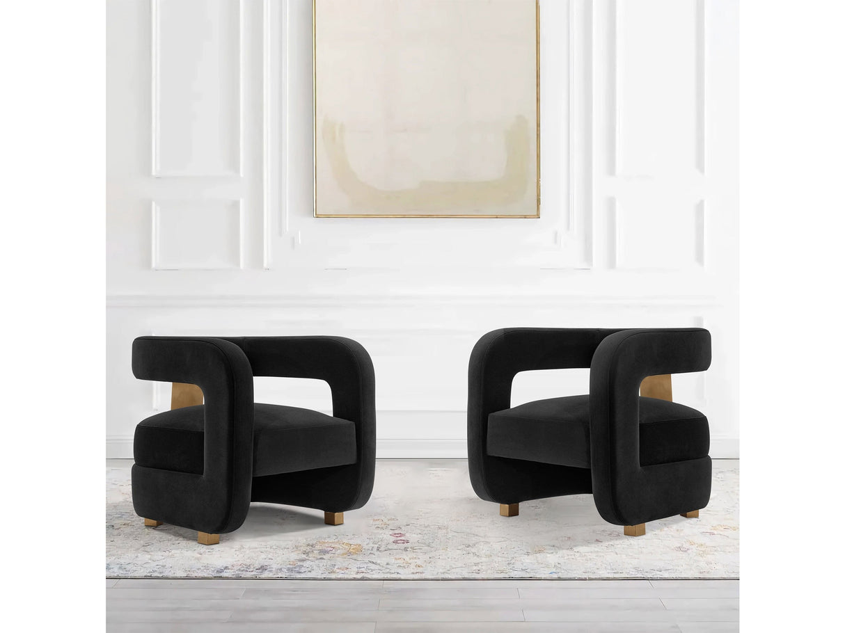 Amirah Accent Chair in Black (set of 2) by Manhattan Comfort at Eve Furniture