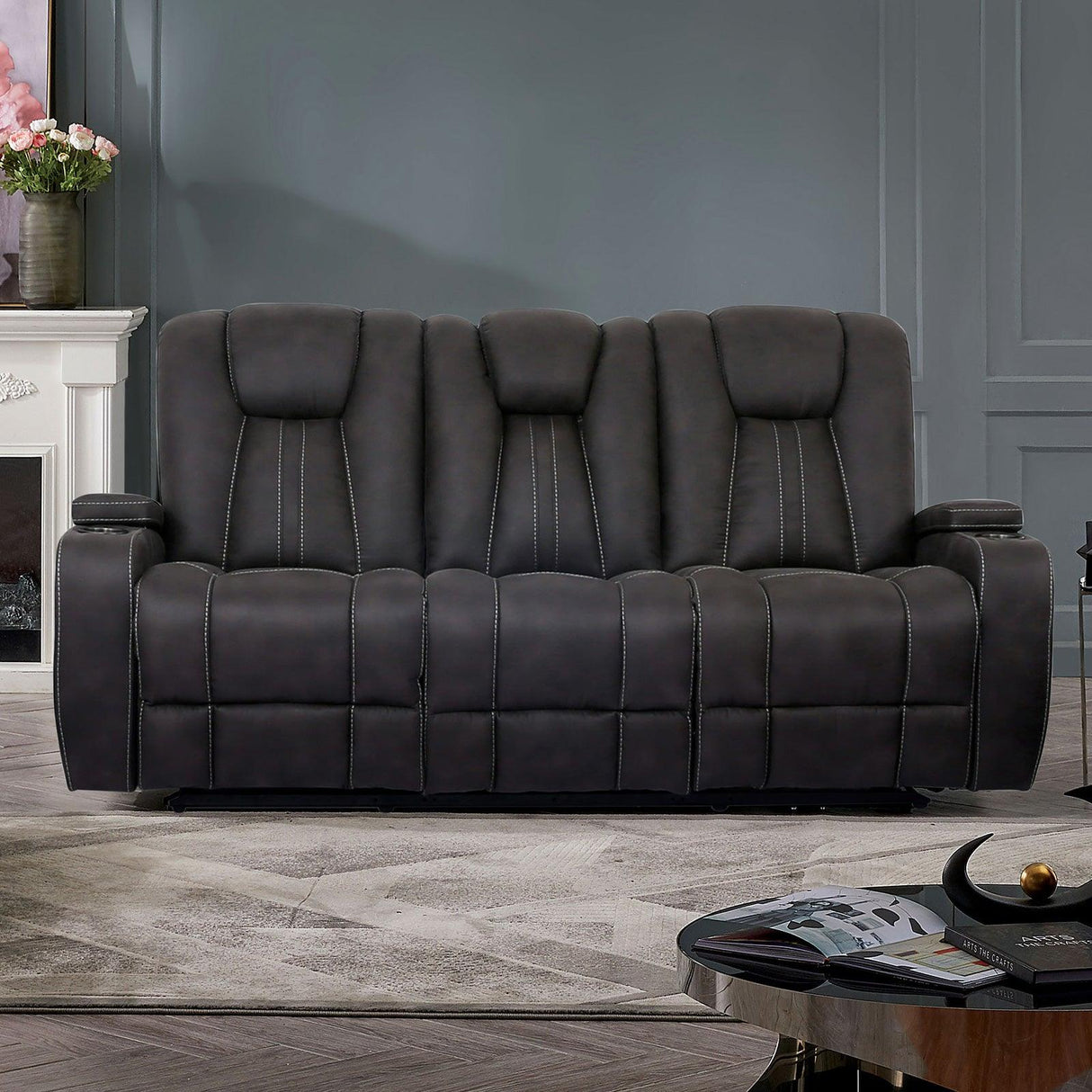 Amirah Dark Gray Sofa by Furniture of America at Eve Furniture