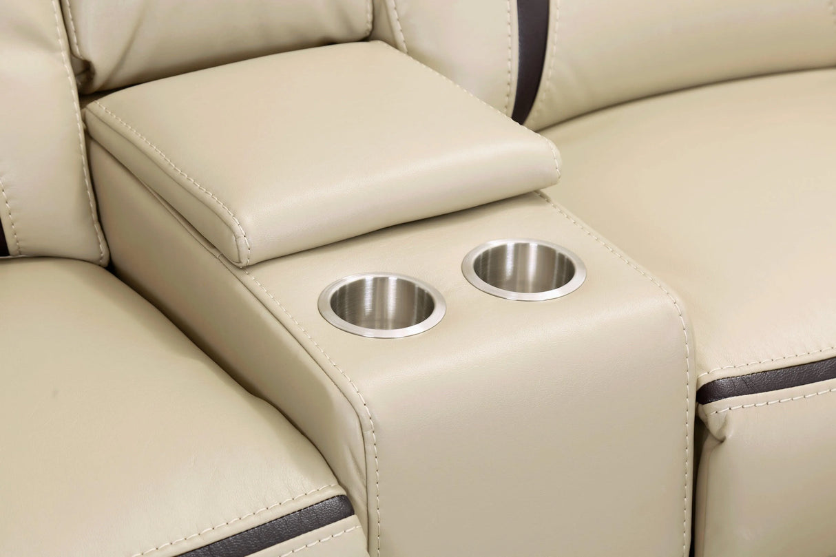 Amite Beige 6-Piece Modular Power Reclining Sectional by Homelegance at Eve Furniture
