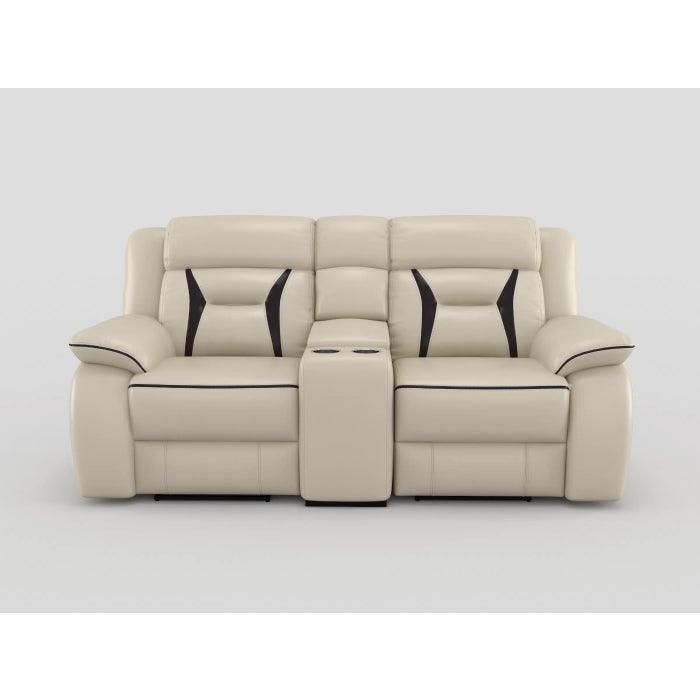 Amite Dark Gray Double Reclining Loveseat with Center Console by Homelegance at Eve Furniture
