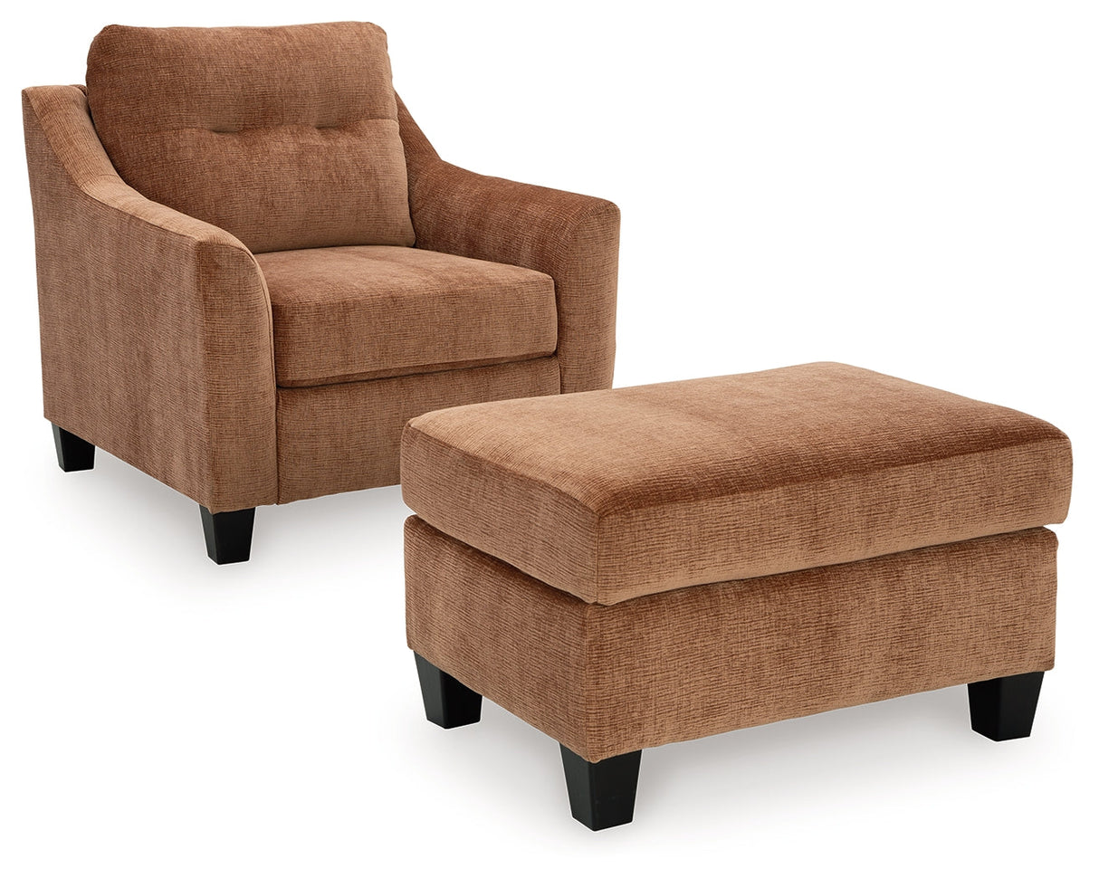 Amity Bay Clay Chair and Ottoman by Ashley at Eve Furniture
