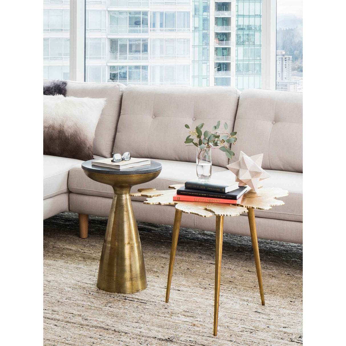 Amoeba Gold Side Table