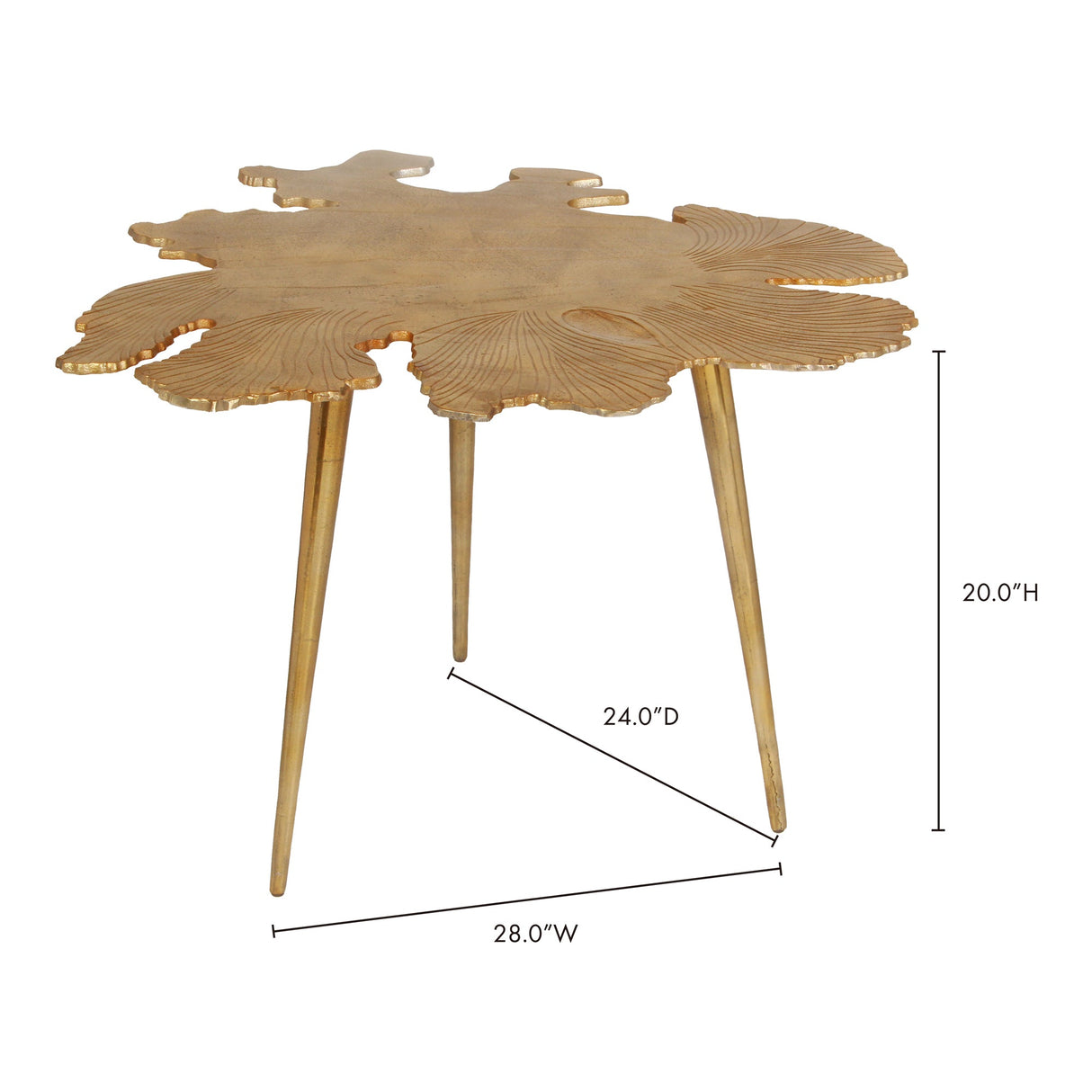 Amoeba Gold Side Table by Moe's Home at Eve Furniture