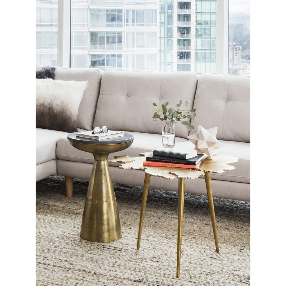 Amoeba Side Table Gold by Moe's Home at Eve Furniture