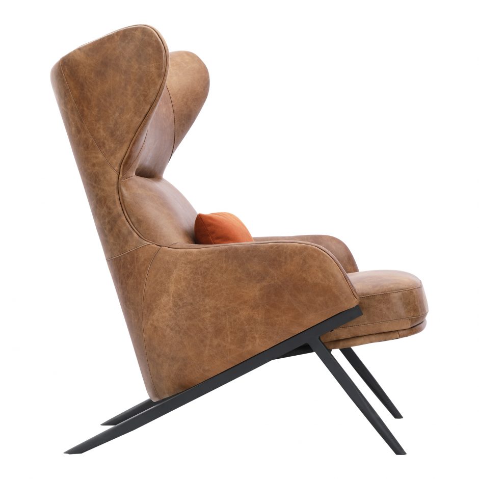 Amos Leather Accent Chair by Moe's Home at Eve Furniture