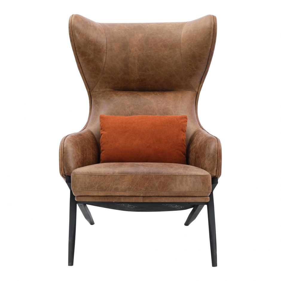 Amos Leather Accent Chair by Moe's Home at Eve Furniture