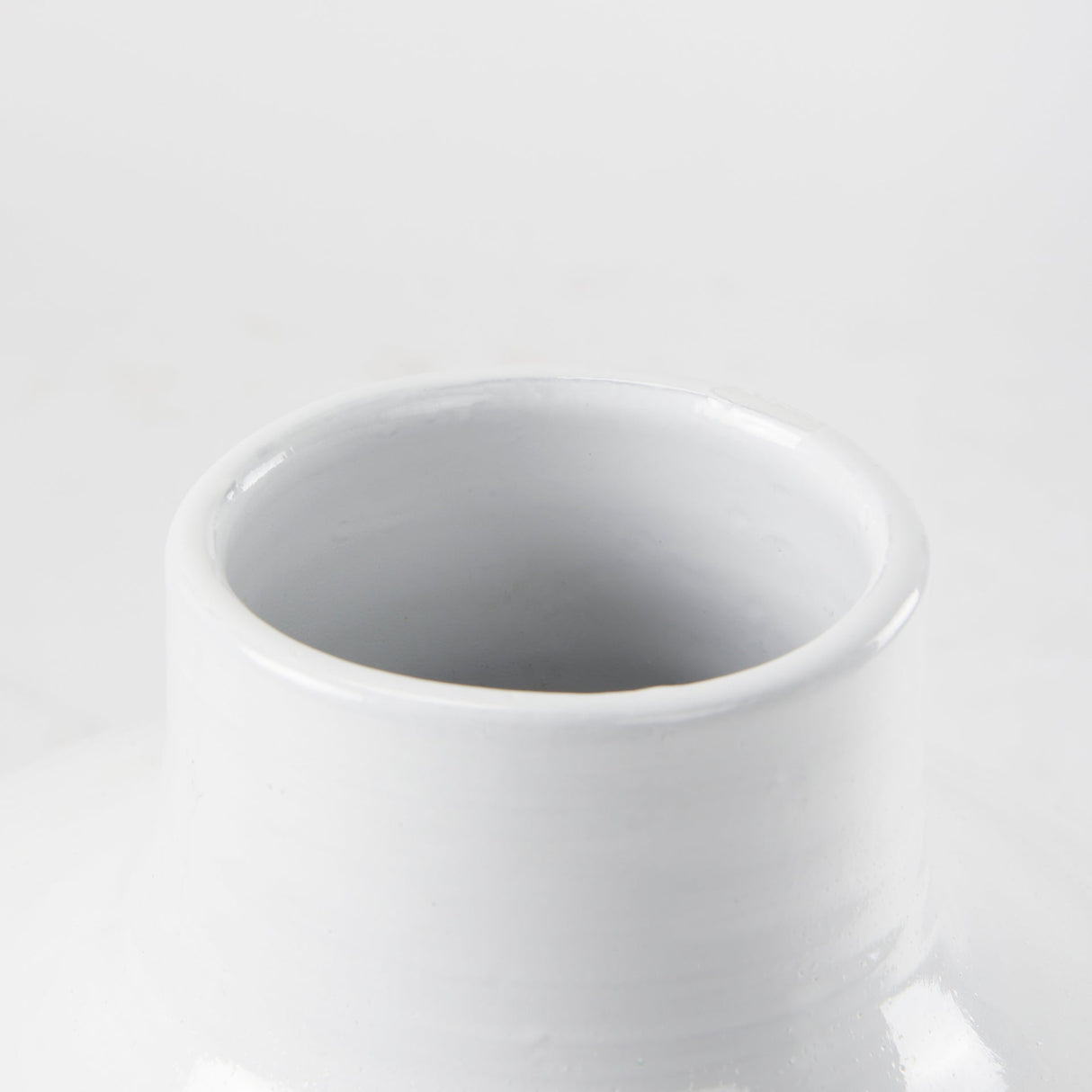 Amos White and Dark Beige Color Blocked Ceramic Floor Vase by Mercana at Eve Furniture