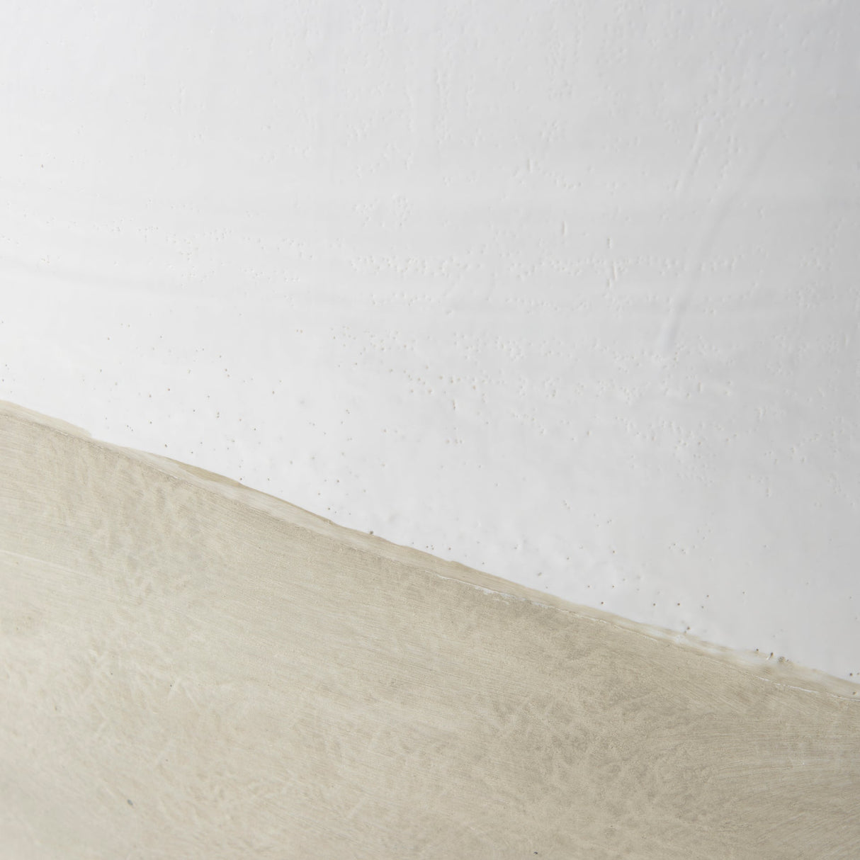 Amos White and Dark Beige Color Blocked Ceramic Floor Vase by Mercana at Eve Furniture