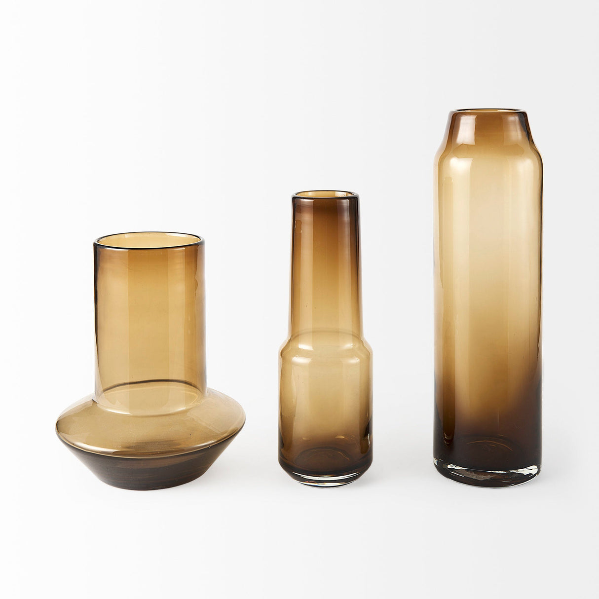 Amrita 8.3L x 8.3W x 9.7H Golden Brown Glass Vase by Mercana at Eve Furniture