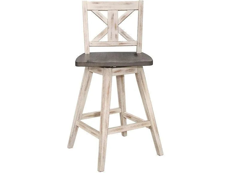 Amsonia Gray/White Swivel Counter Chair, Set of 2 by Homelegance at Eve Furniture