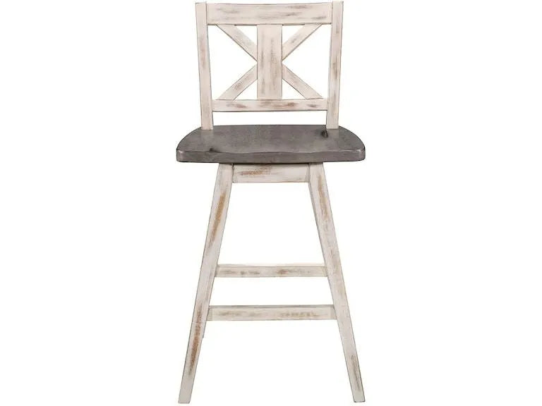 Amsonia Gray/White Swivel Counter Chair, Set of 2 by Homelegance at Eve Furniture