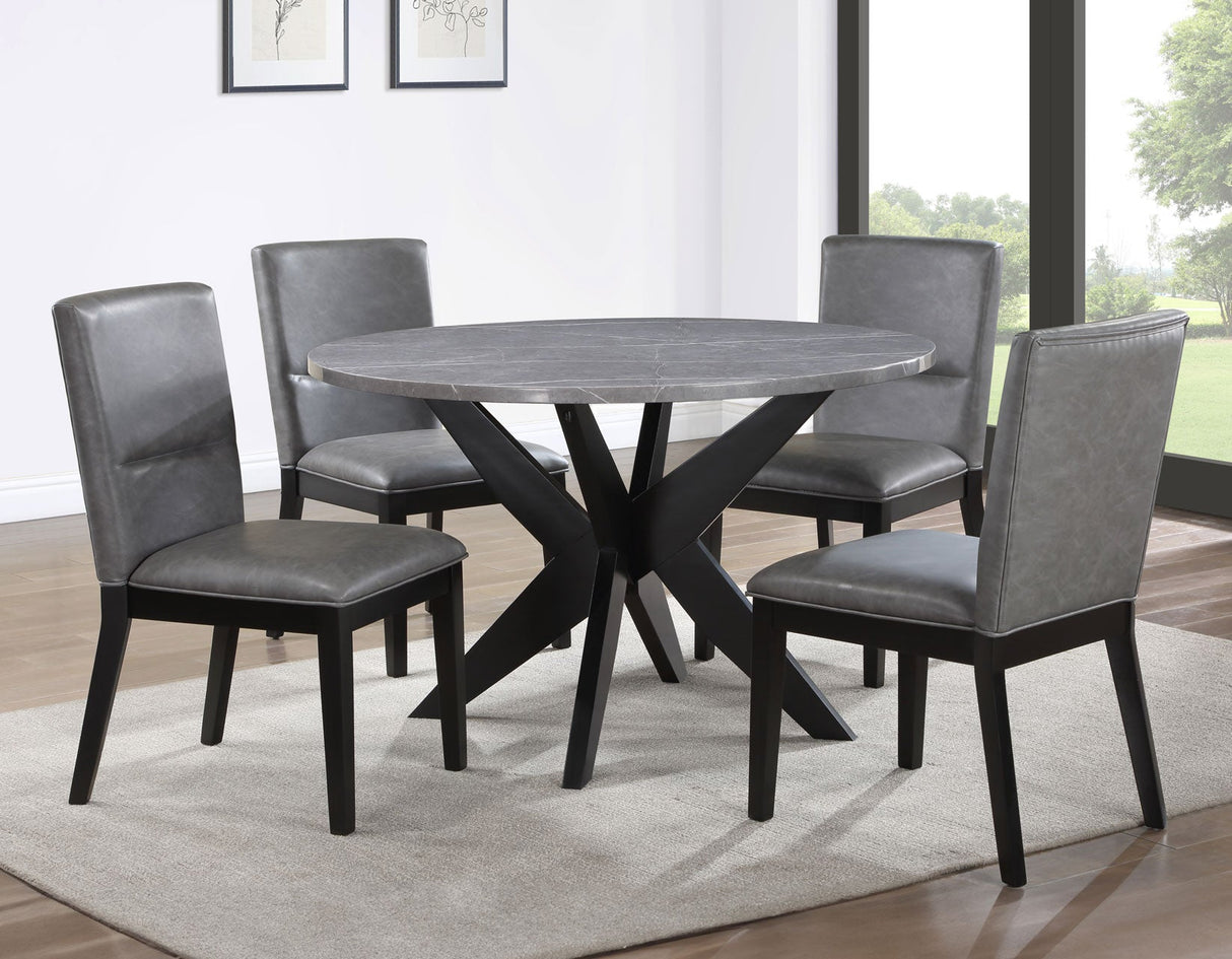 Amy Black/Gray Round Dining Room Set by Steve Silver at Eve Furniture