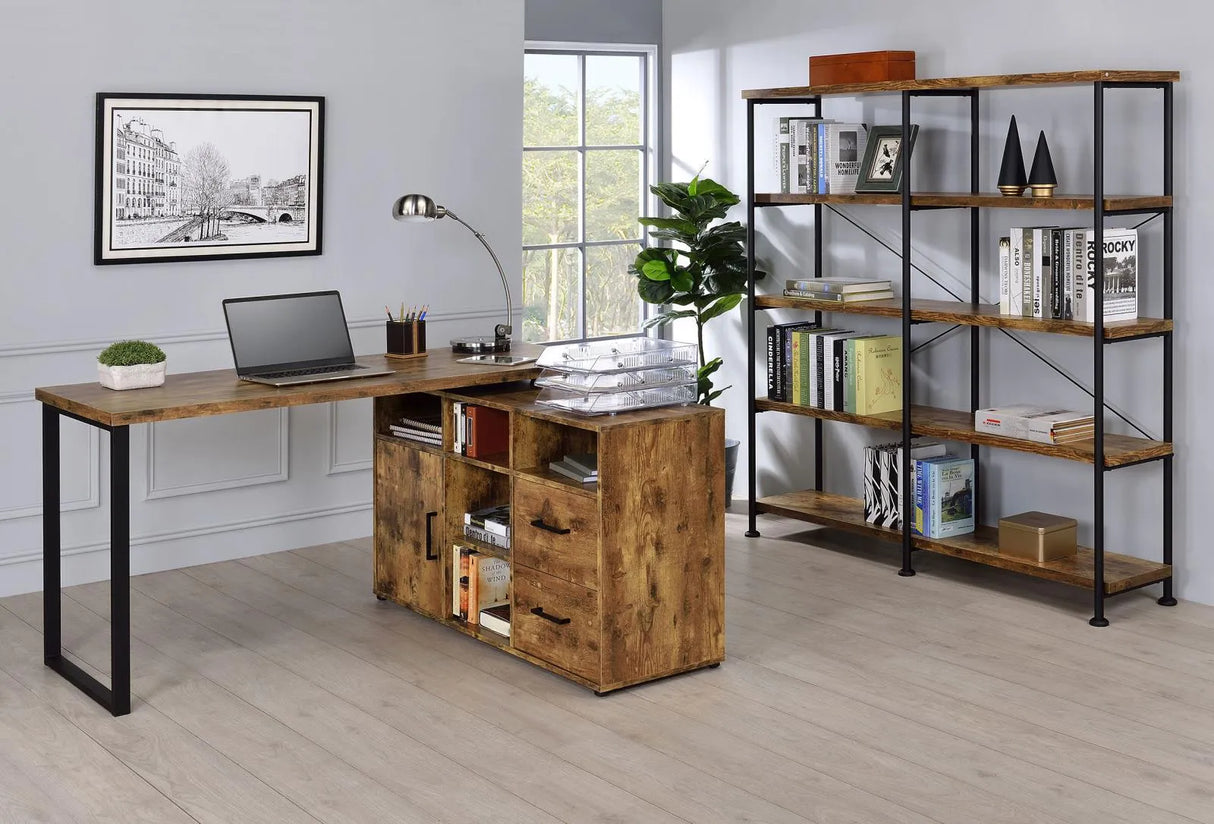 Analiese Antique Nutmeg 4-Shelf Open Bookcase by Coaster at Eve Furniture