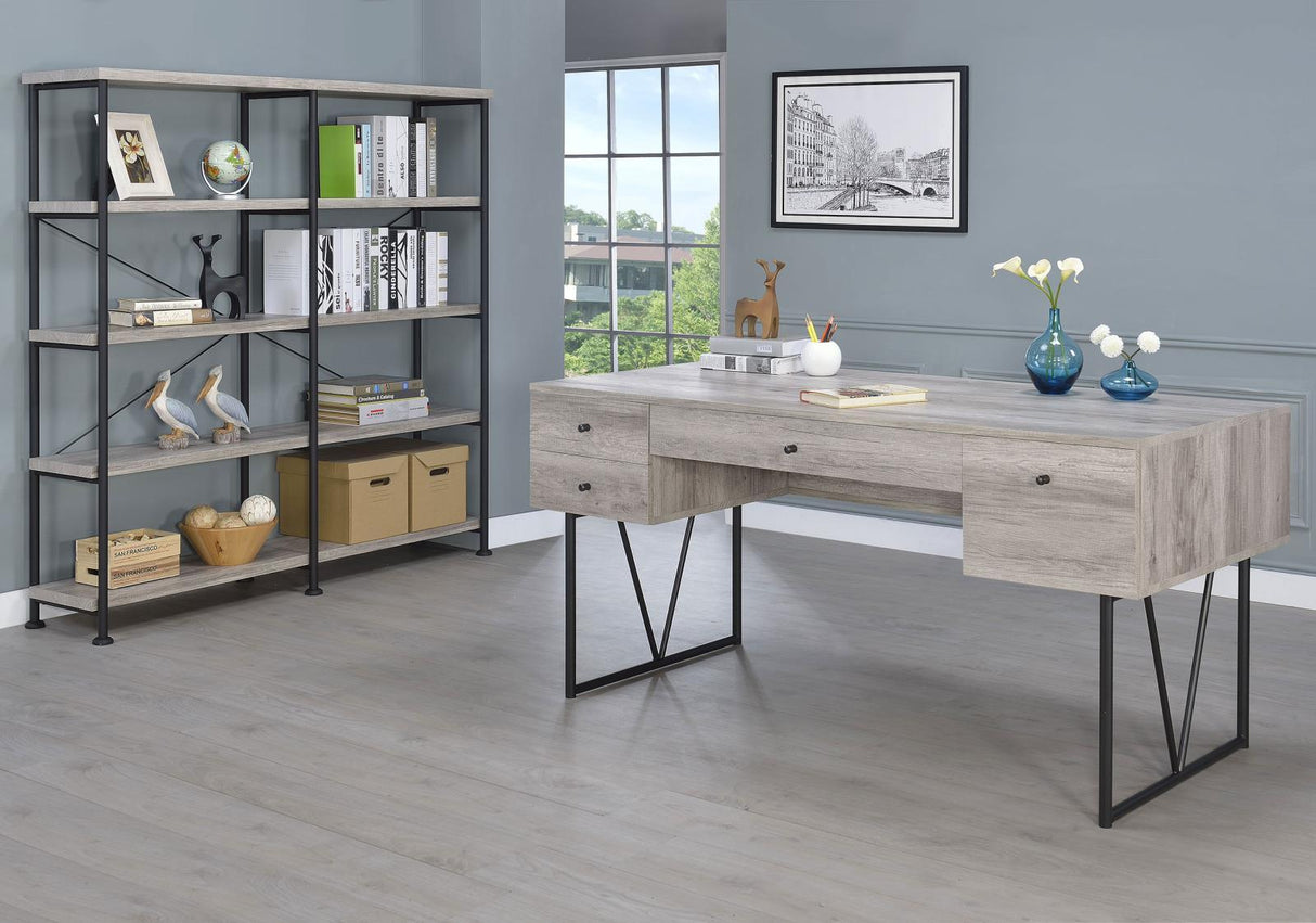 Analiese Gray Driftwood 4-Drawer Writing Desk by Coaster at Eve Furniture