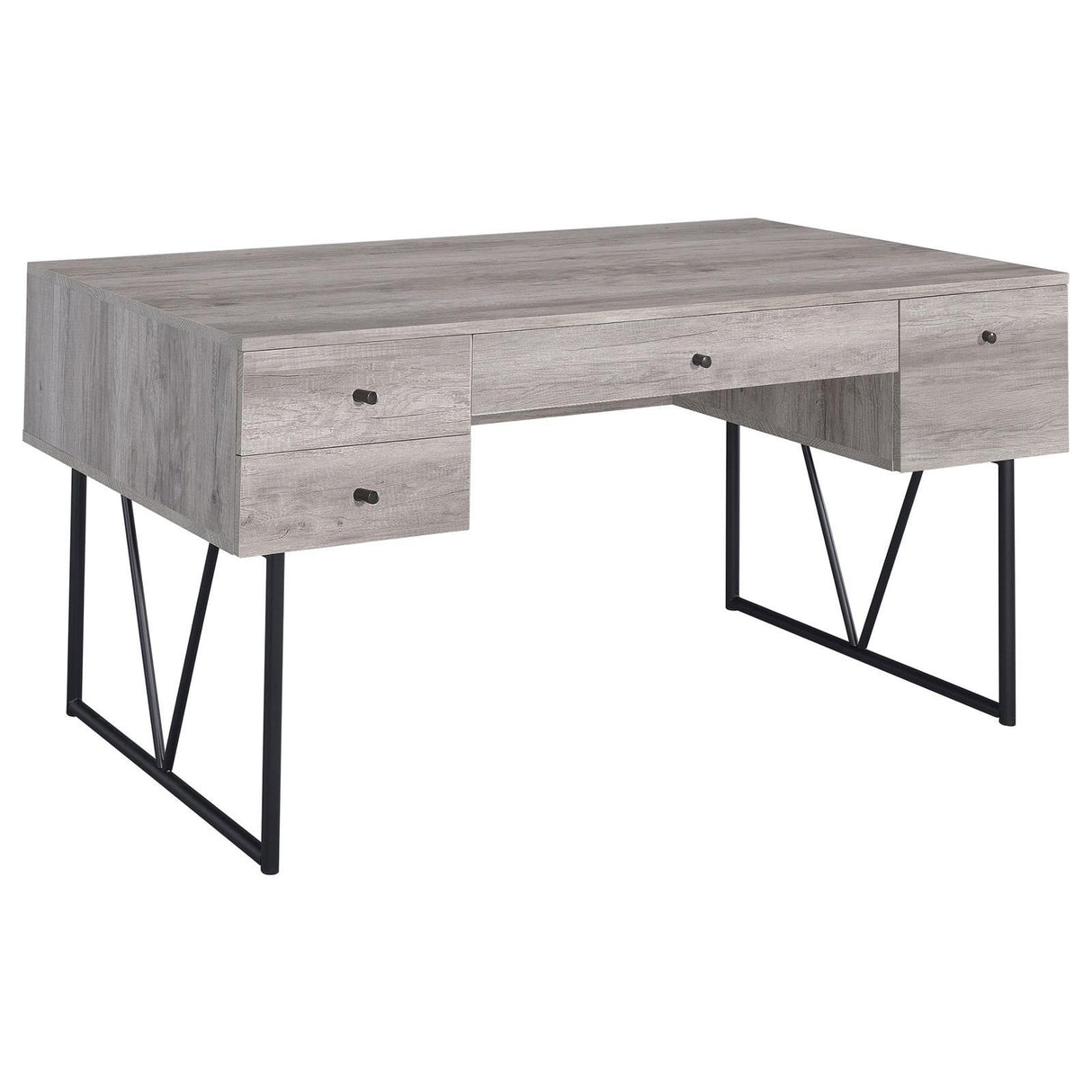 Analiese Gray Driftwood 4-Drawer Writing Desk by Coaster at Eve Furniture