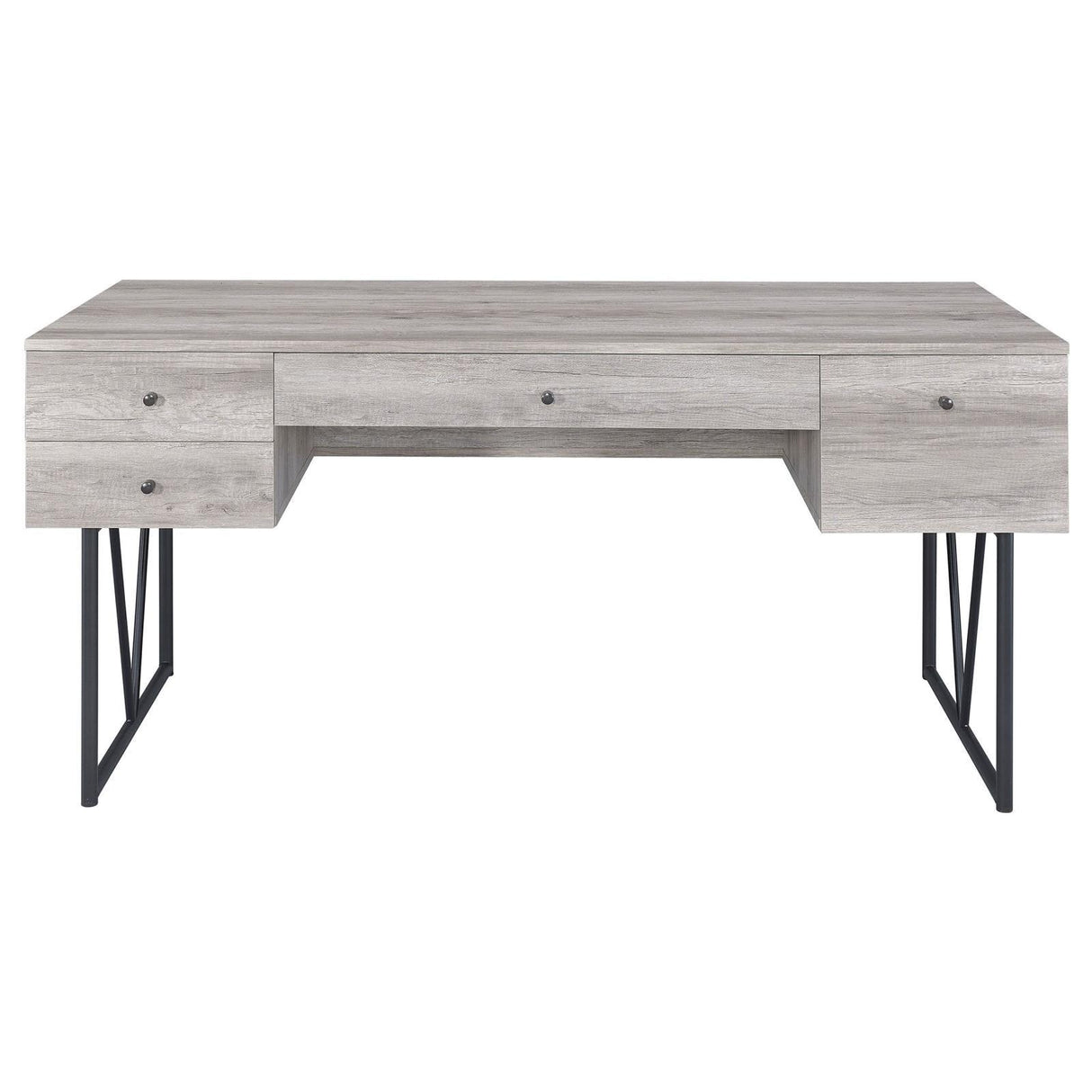 Analiese Gray Driftwood 4-Drawer Writing Desk by Coaster at Eve Furniture