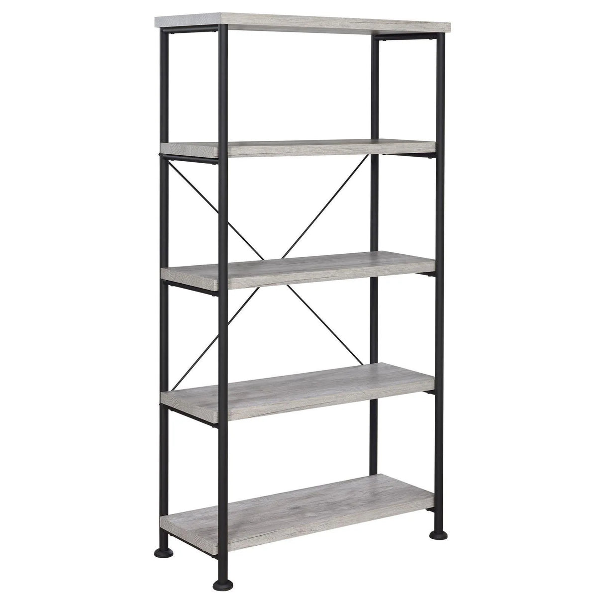 Analiese Gray Driftwood 4-Shelf Bookcase by Coaster at Eve Furniture