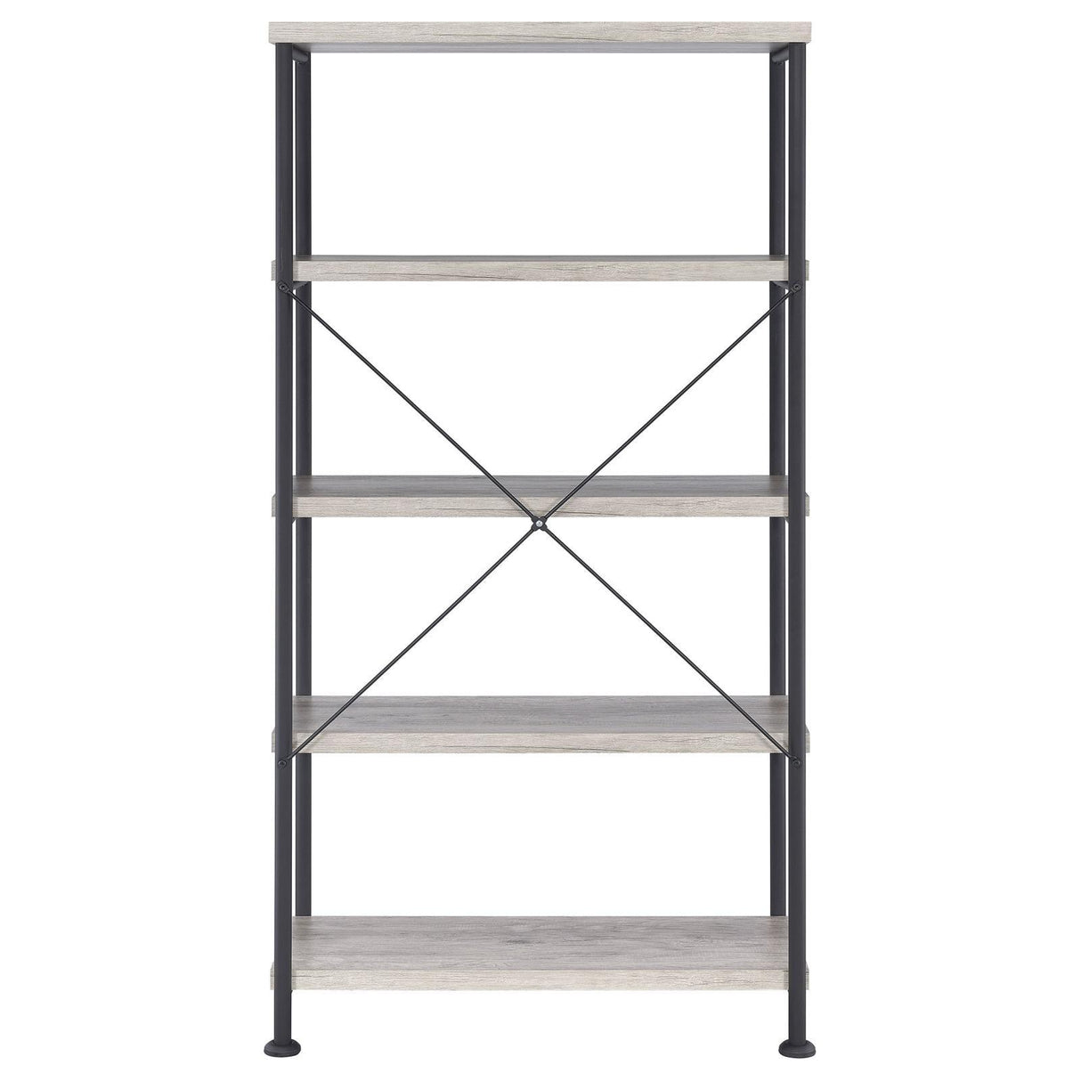 Analiese Gray Driftwood 4-Shelf Bookcase by Coaster at Eve Furniture