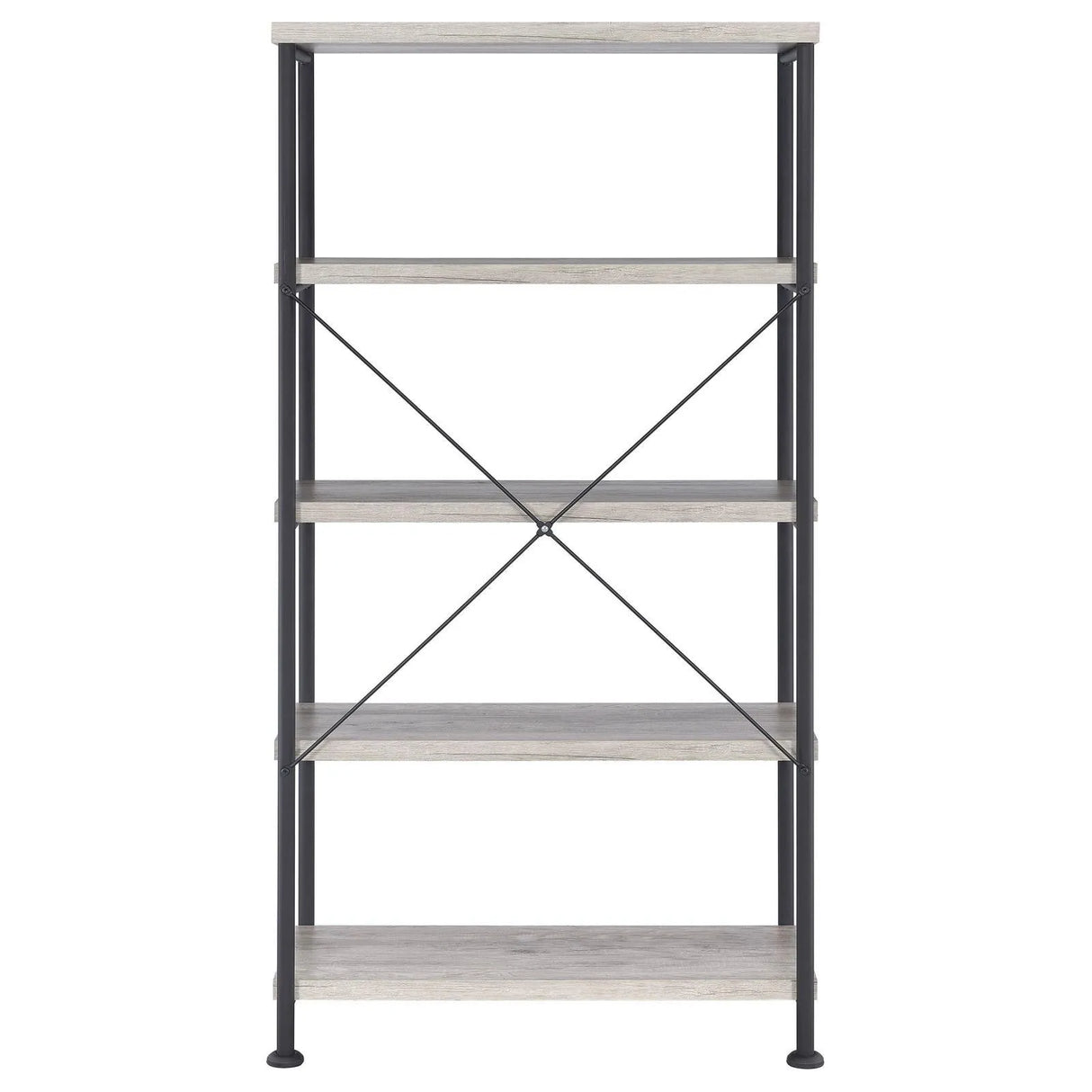 Analiese Gray Driftwood 4-Shelf Bookcase by Coaster at Eve Furniture
