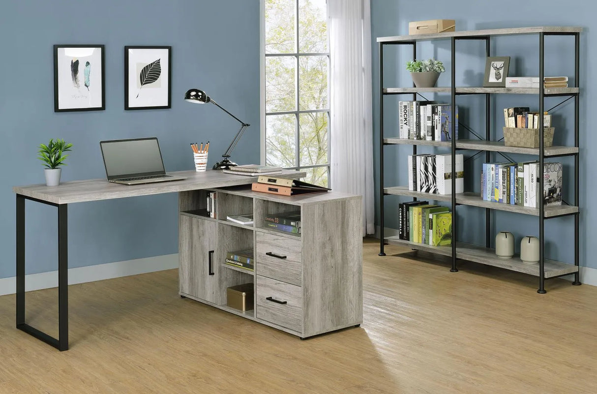 Analiese Gray Driftwood 4-Shelf Open Bookcase by Coaster at Eve Furniture