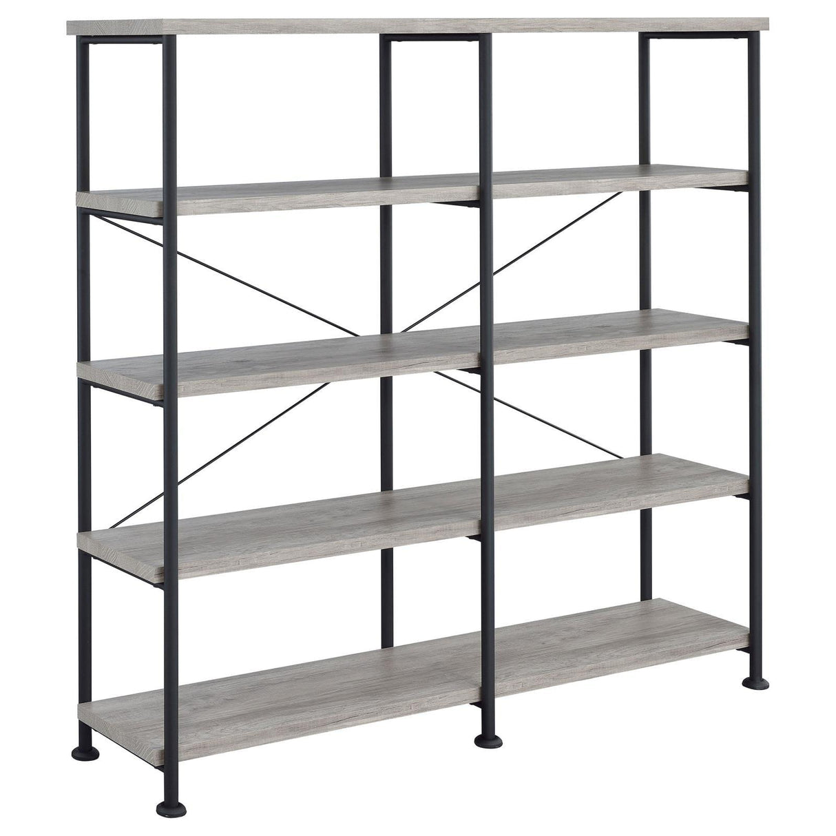 Analiese Gray Driftwood 4-Shelf Open Bookcase by Coaster at Eve Furniture