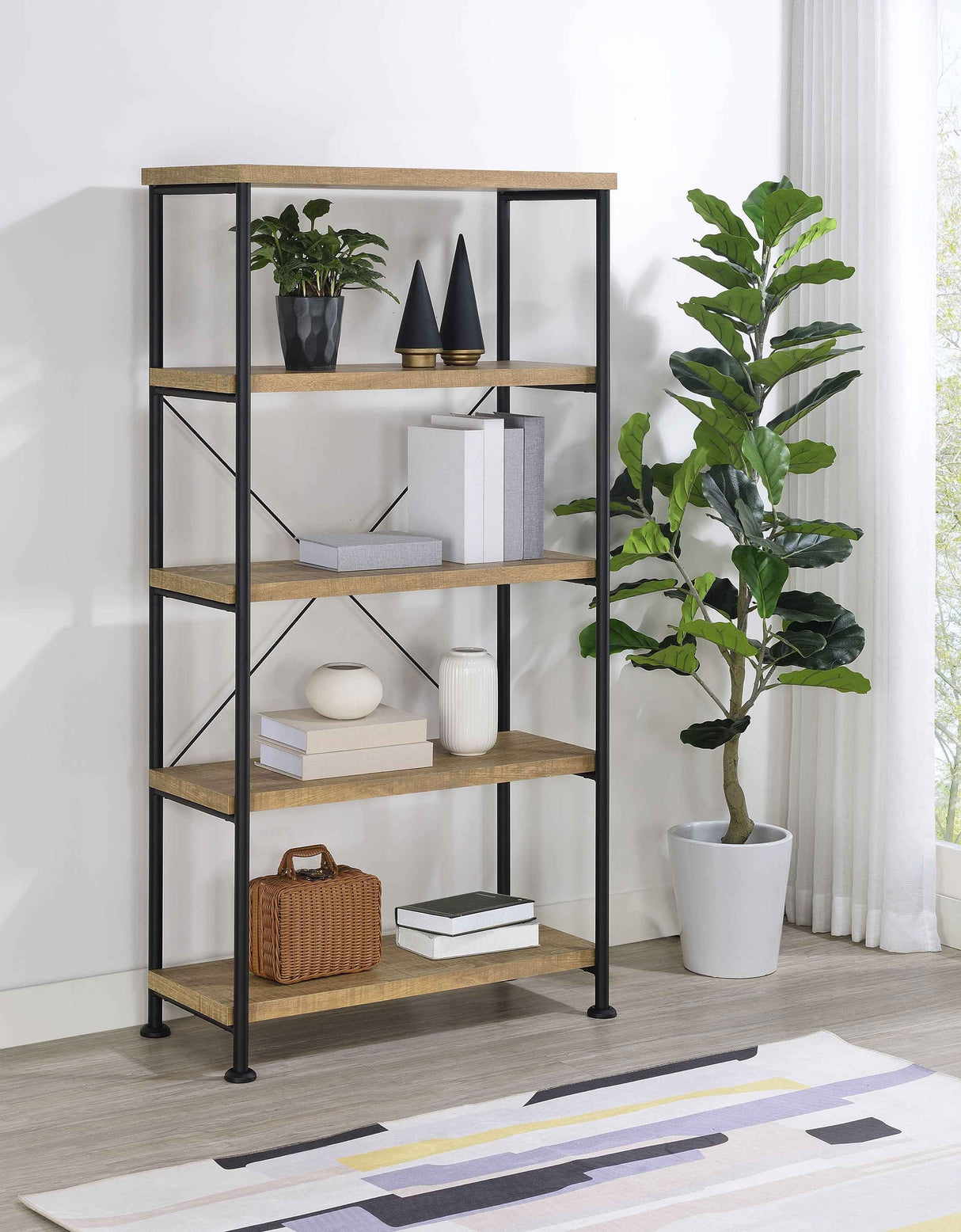 Analiese Mango 63-inch 4-shelf Bookshelf by Coaster at Eve Furniture