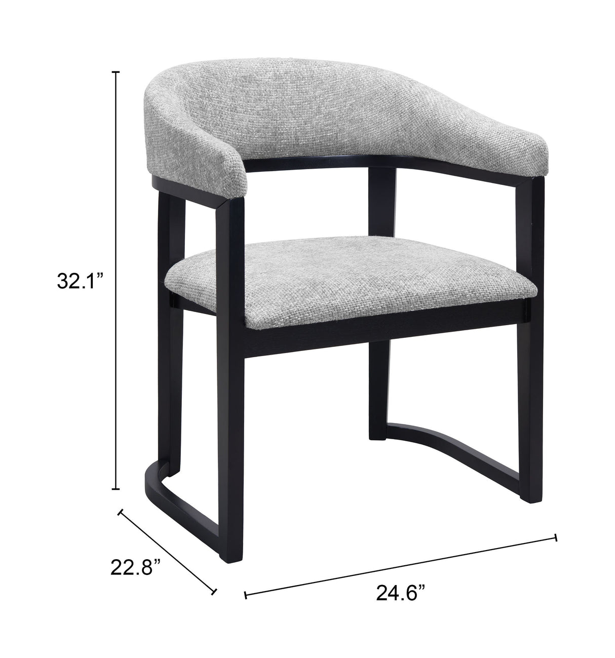 Anasa Gray Dining Chair by Zuomod at Eve Furniture