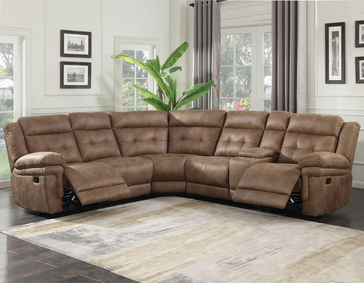 Anastasia Cocoa 3-Piece Reclining Sectional by Steve Silver at Eve Furniture