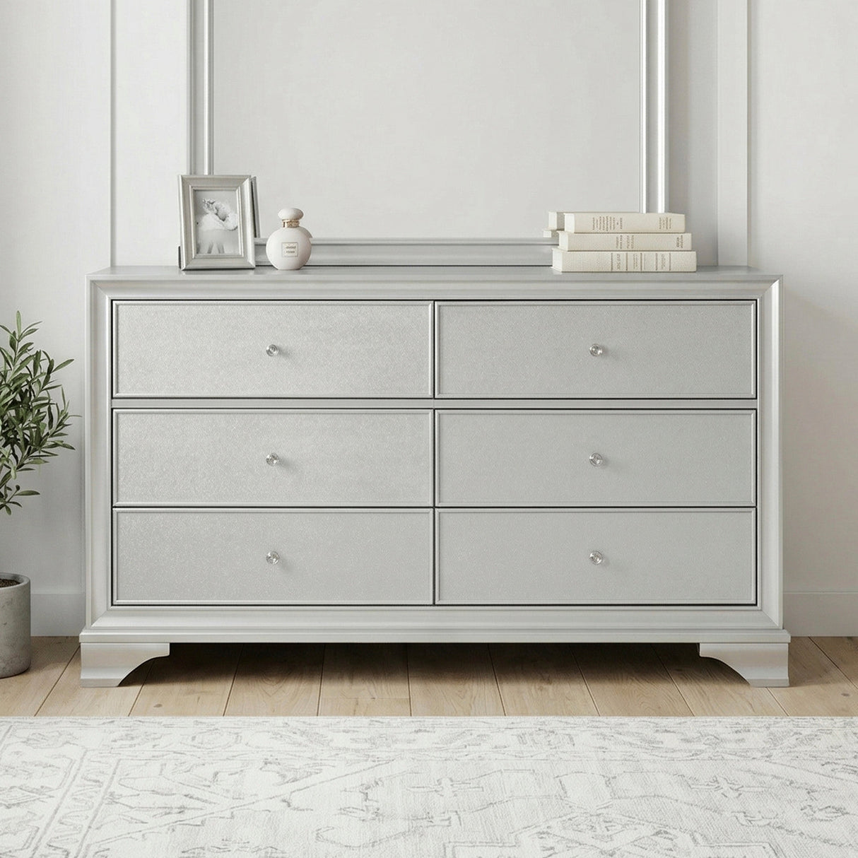 Anatole Metallic Silver Dresser by Homelegance at Eve Furniture