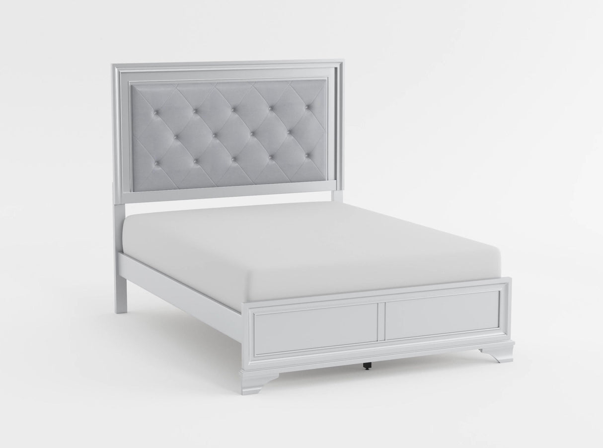 Anatole Metallic Silver LED Panel California King Bed by Homelegance at Eve Furniture
