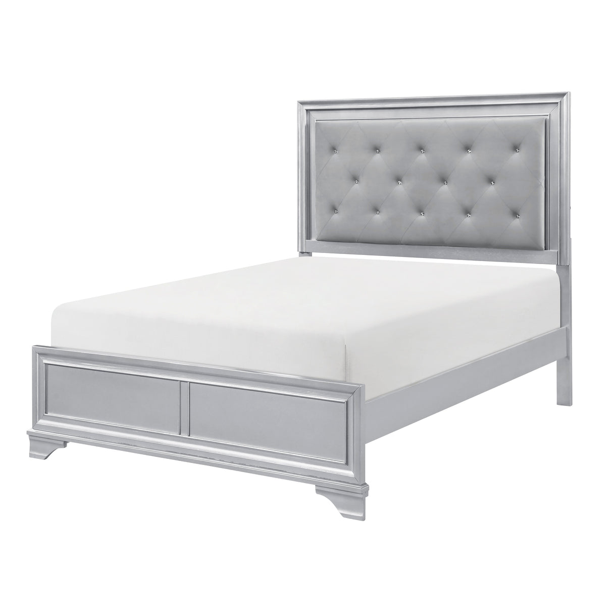 Anatole Metallic Silver LED Panel California King Bed by Homelegance at Eve Furniture