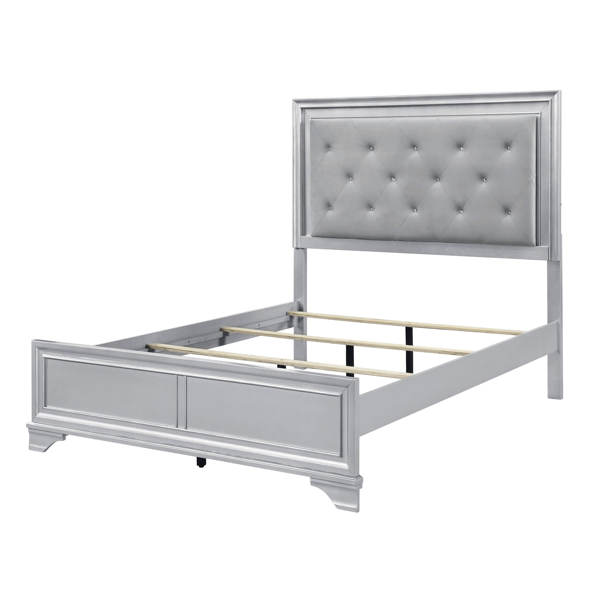 Anatole Metallic Silver LED Panel California King Bed by Homelegance at Eve Furniture